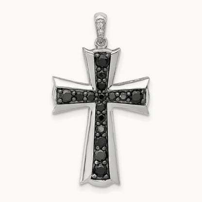 5/8ct. Black Diamond Cross Pendant, 14K White Gold