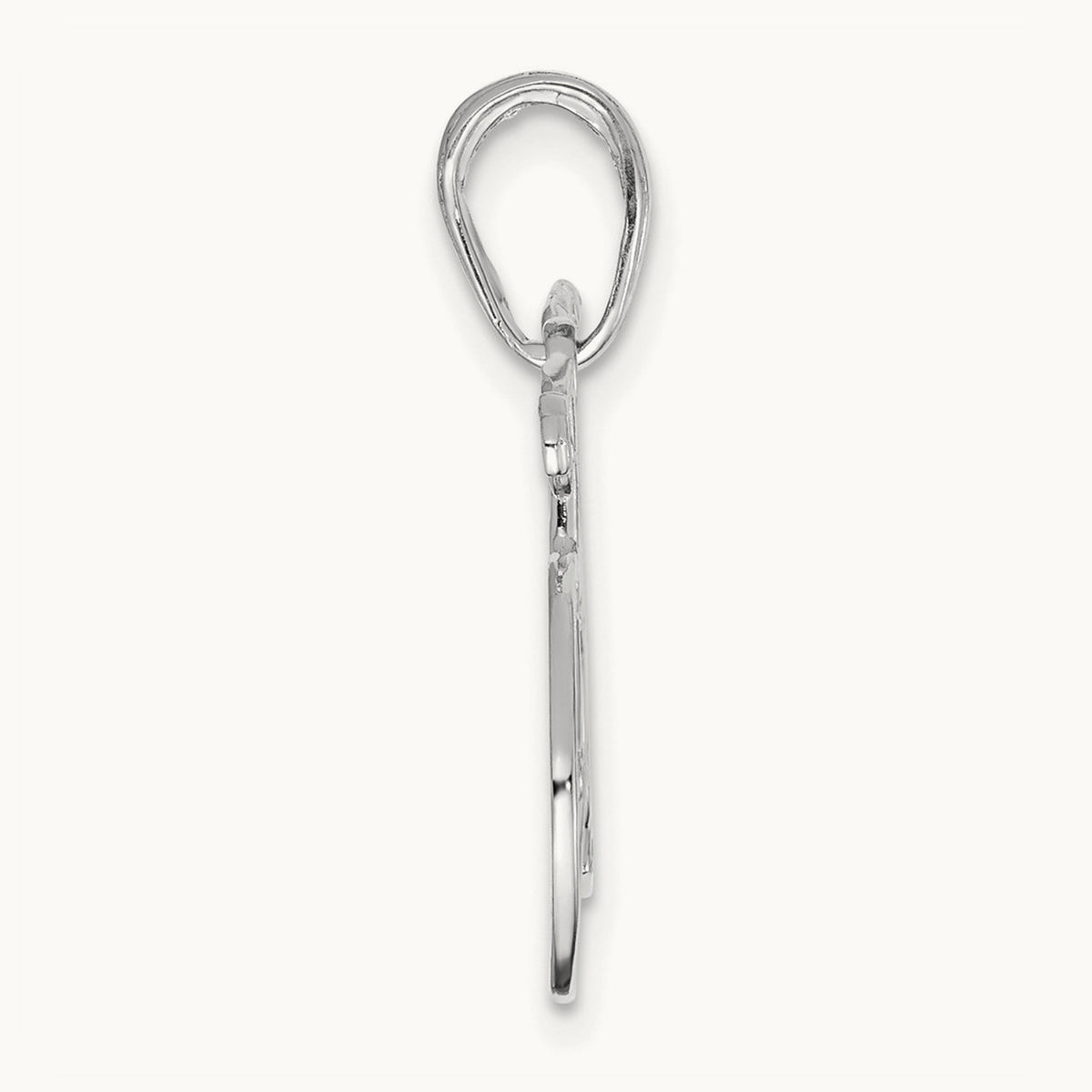 Polished Bicycle Charm — 14K White Gold
