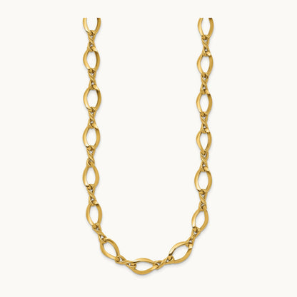 Fancy Link 18in Necklace, 14K