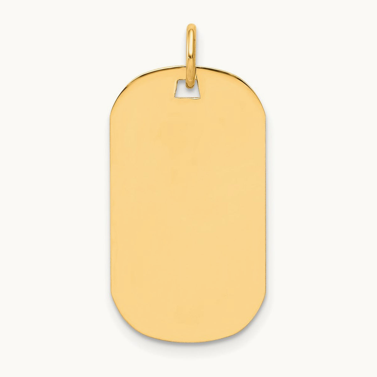 Plain .027 Gauge Engraveable Dog Tag Disc Charm — 14K Yellow Gold, 26mm