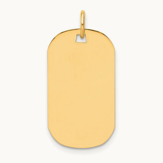 Plain .027 Gauge Engraveable Dog Tag Disc Charm — 14K Yellow Gold, 26mm