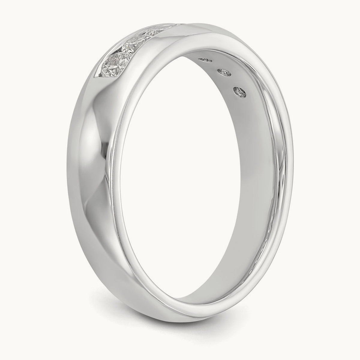 7-Stone Diamond Channel Band, 14K White Gold