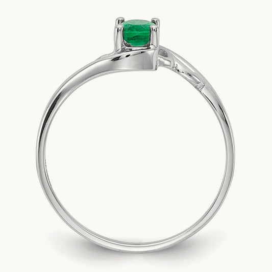 Emerald Ring, 14K White Gold