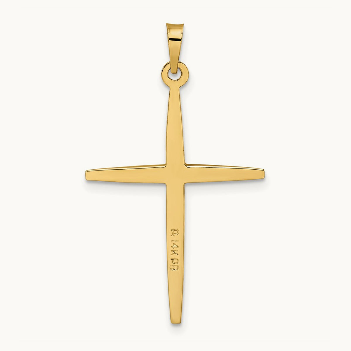 Polished Solid Diamond Shape Center Cross Pendant — 34mm