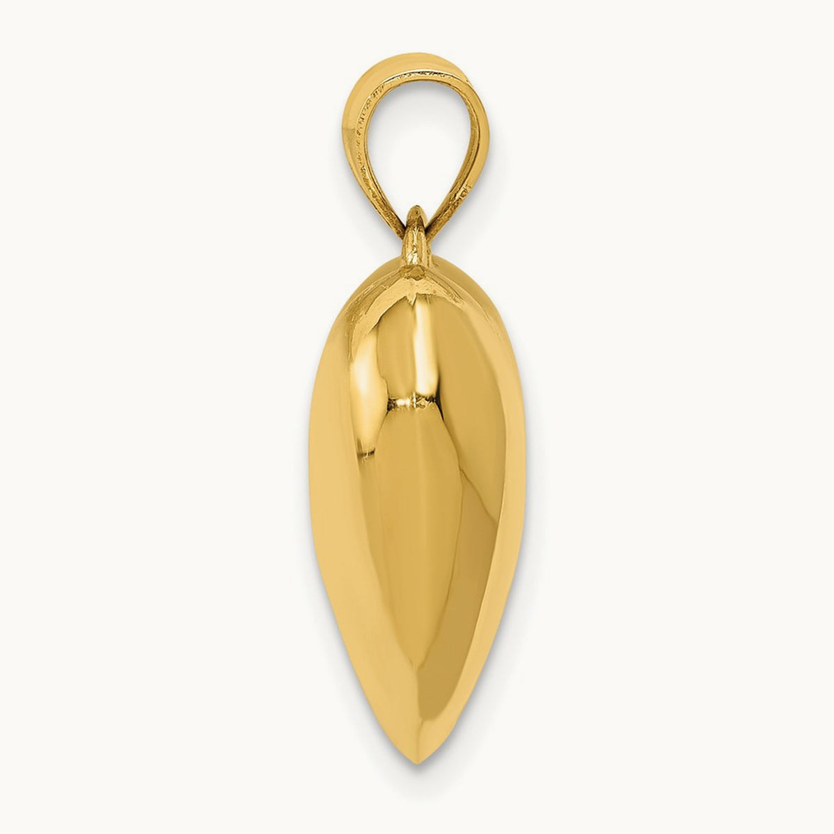 Polished 3-D Puffed Heart Pendant, 14K