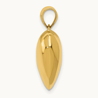 Polished 3-D Puffed Heart Pendant, 14K