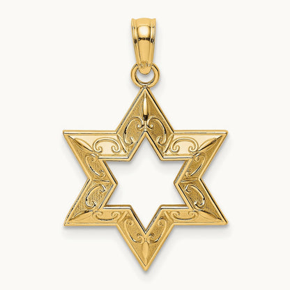 Textured Star Of David Charm — 22.5mm
