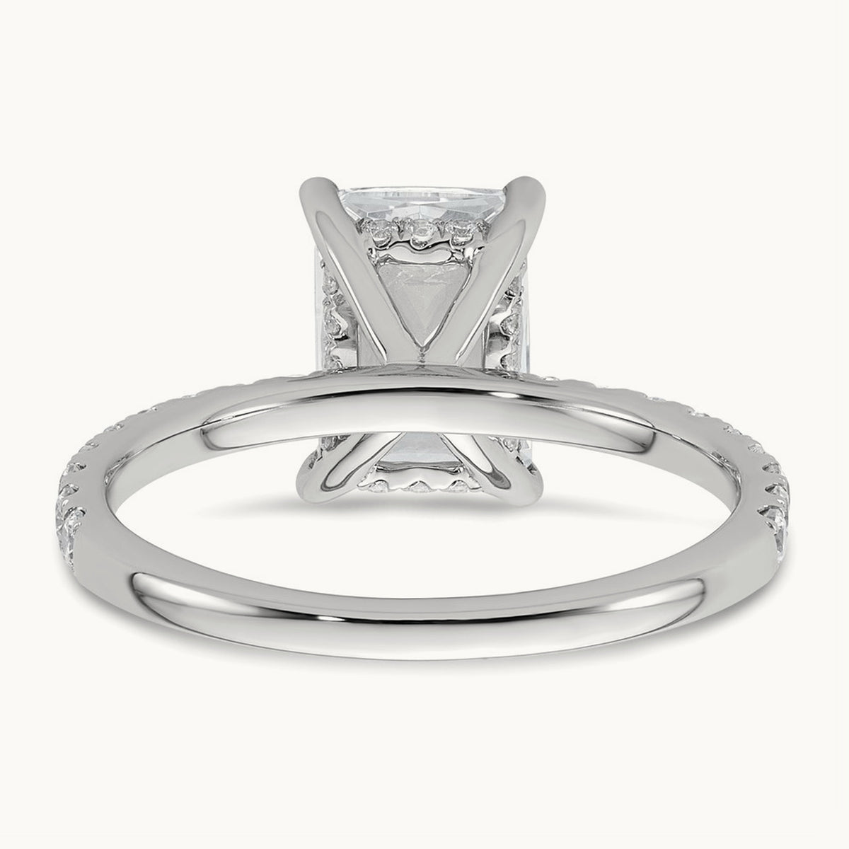 Solitaire with Flair Engagement Ring, 1.25-2.25 ct tw Lab-Grown Diamond — 2 3/8 ct, 14K White Gold