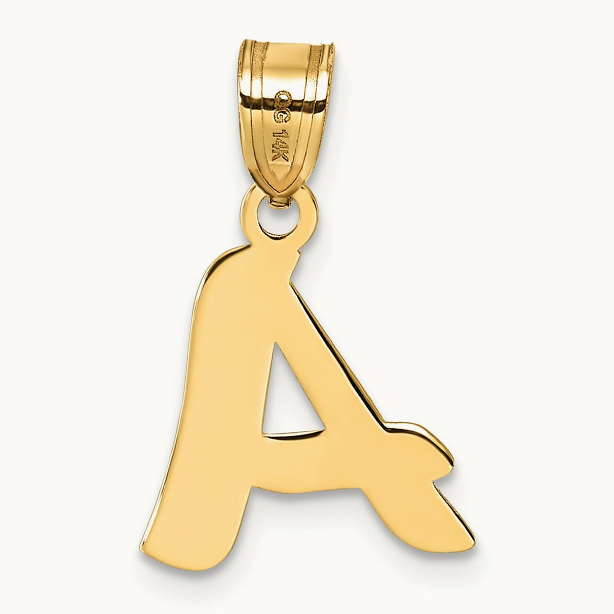 Polished Script Initial Pendant