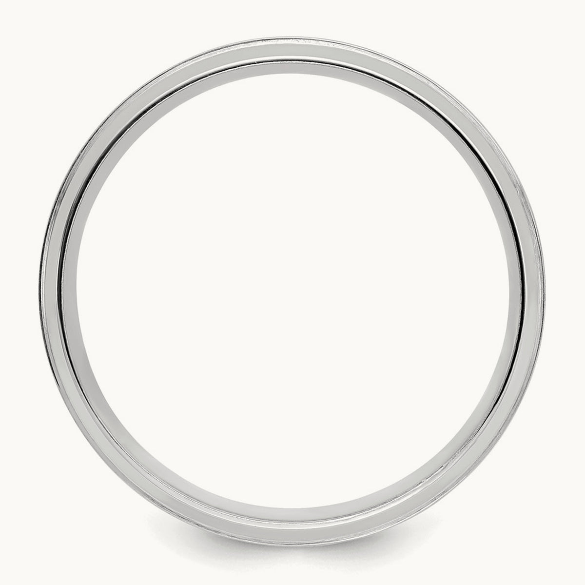 Standard Comfort Fit Brush Satin Fancy Band, 14K White Gold