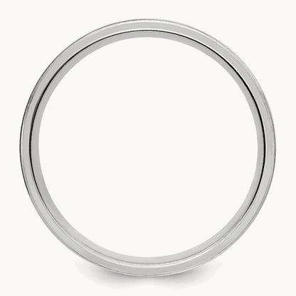 Standard Comfort Fit Brush Satin Fancy Band, 14K White Gold