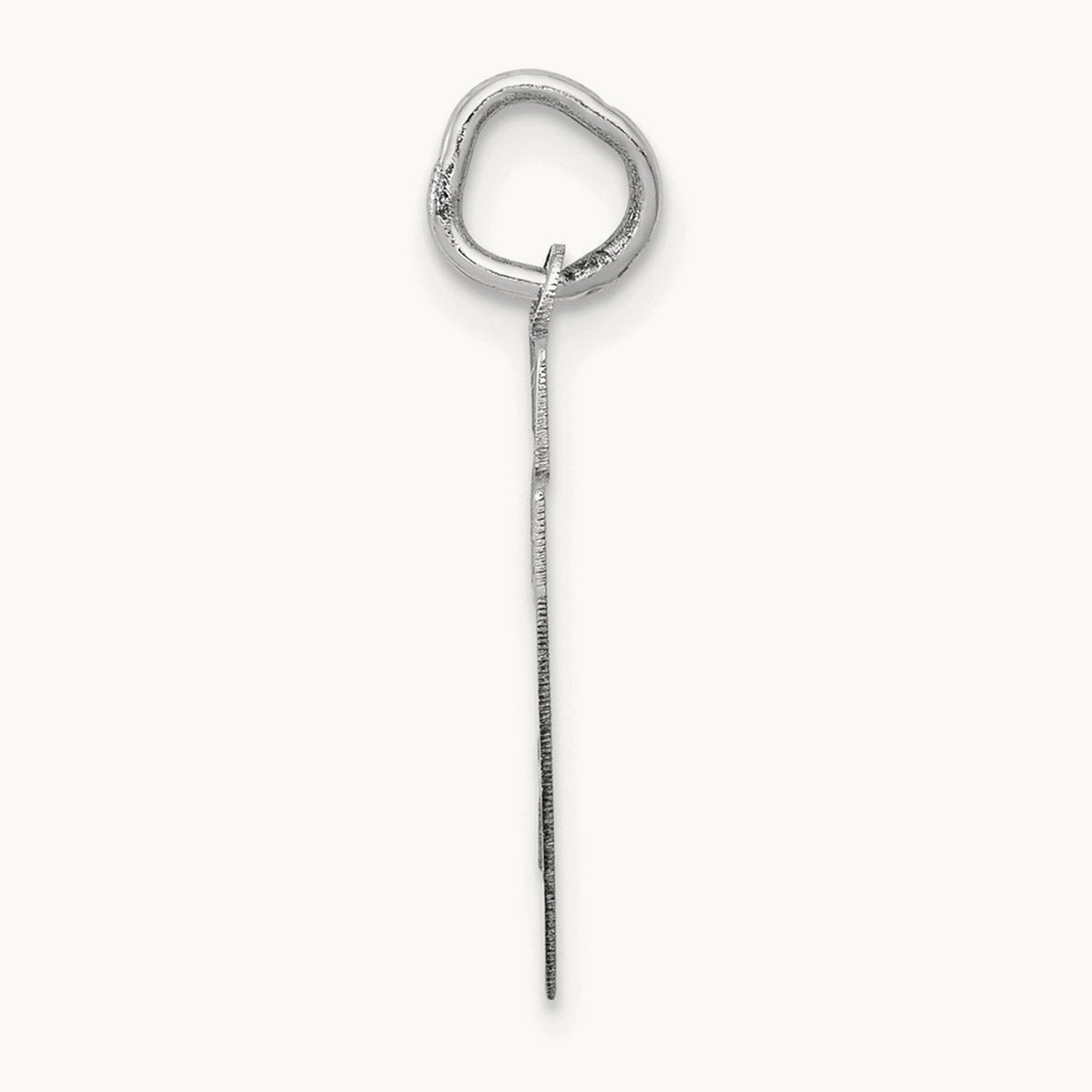 Small Satin Number 27 Charm — 14K White Gold