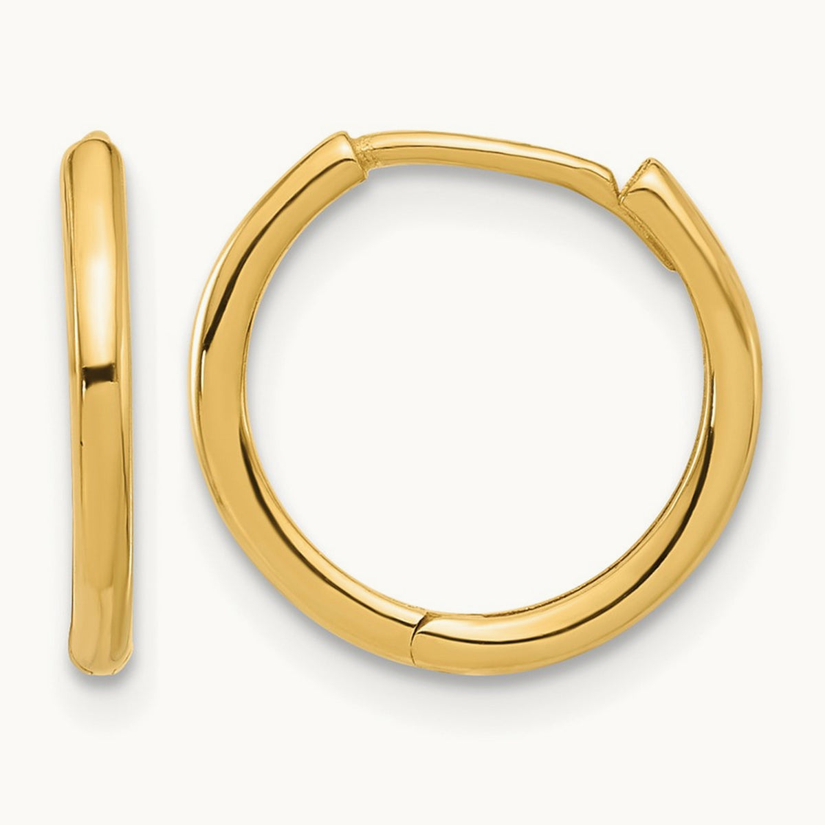 Polished Hinged Hoop Earrings — 14K Yellow Gold