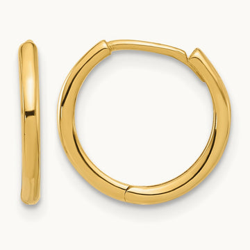 Polished Hinged Hoop Earrings — 14K Yellow Gold