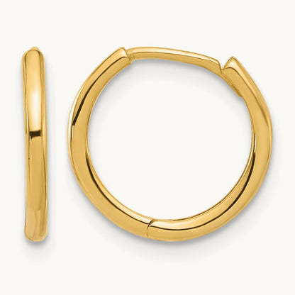 Polished Hinged Hoop Earrings — 14K Yellow Gold