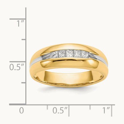Diamond Mens Ring, 14K with Rhodium