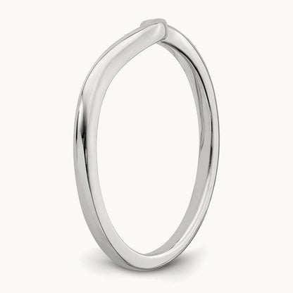 Contoured Band, 14K White Gold