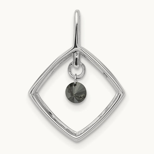 1/6ct. Black Diamond Dangle Pendant, 14K White Gold