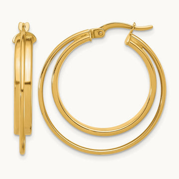 Polished Hoop Earrings, 14K — Leslie's