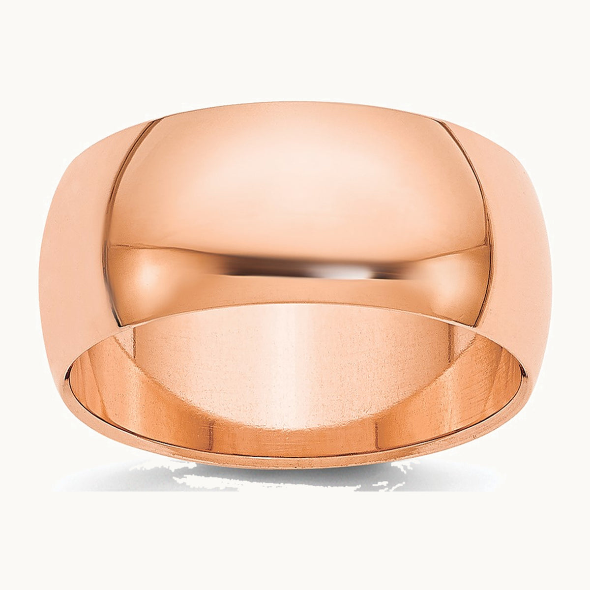 14K Rose Gold 8mm Half-Round Wedding Band