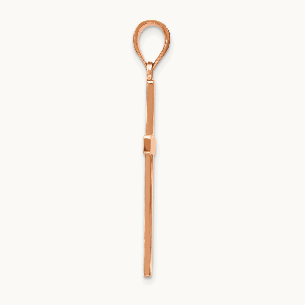 Stick Cross Pendant, 14K Rose Gold