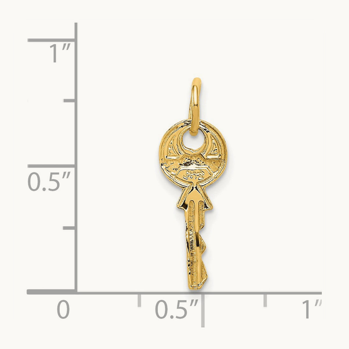 Polished 3D Rounded Top Key Charm — 20mm