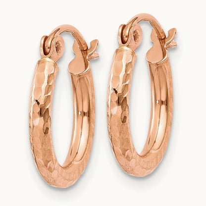 Lightweight Diamond-cut Hoop Earrings — 13mm