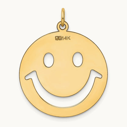 Smiley Face Charm, 14K