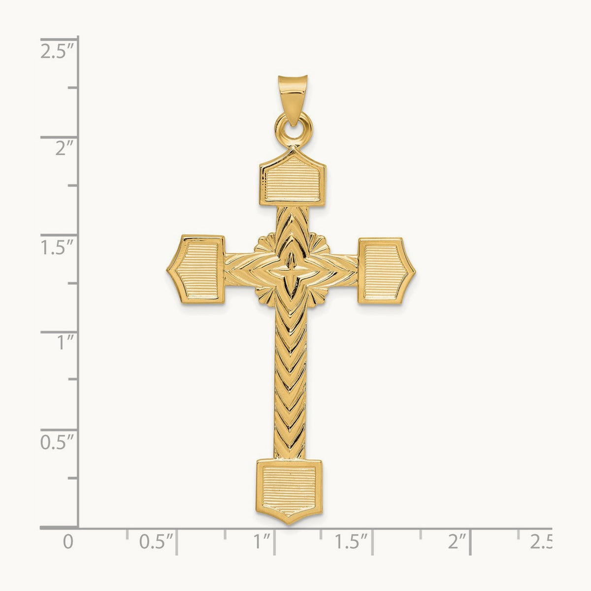 Polished Solid Fancy Design Cross Pendant — photo set
