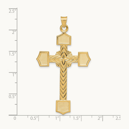 Polished Solid Fancy Design Cross Pendant — photo set