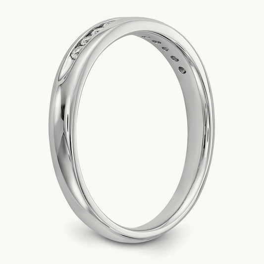11-Stone Diamond Channel Band, 14K White Gold