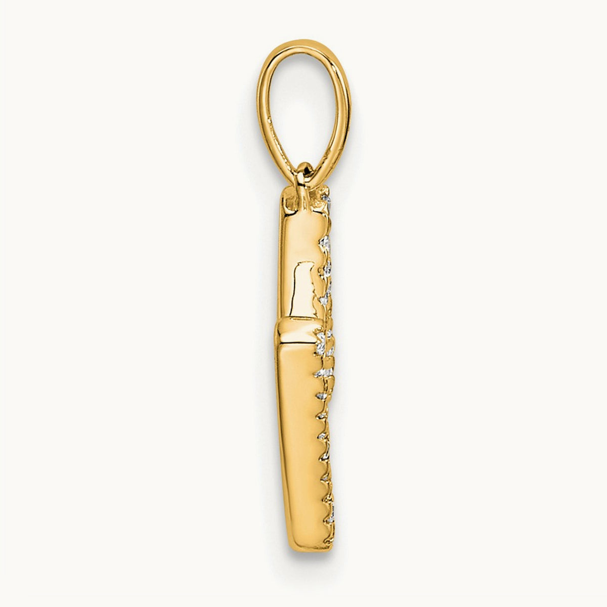 Diamond Letter M Initial Pendant, 14K