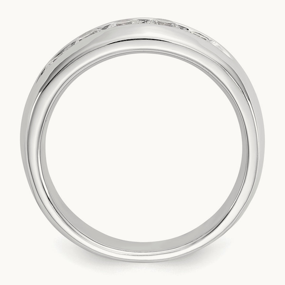 5-Stone Diamond Channel Band, 14K White Gold