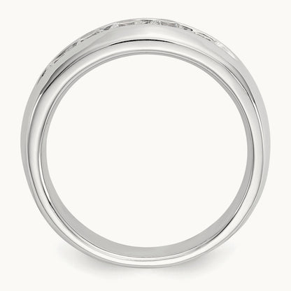 5-Stone Diamond Channel Band, 14K White Gold