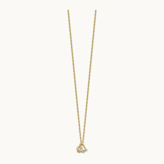 With 12K Accents Black Hills Gold Necklace, 0.05 ct tw