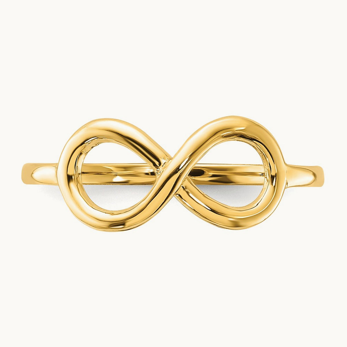 Polished Infinity Ring — 14K Yellow Gold, 7