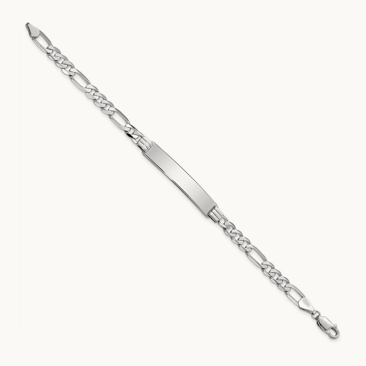 WG Figaro Link ID Bracelet, 14K
