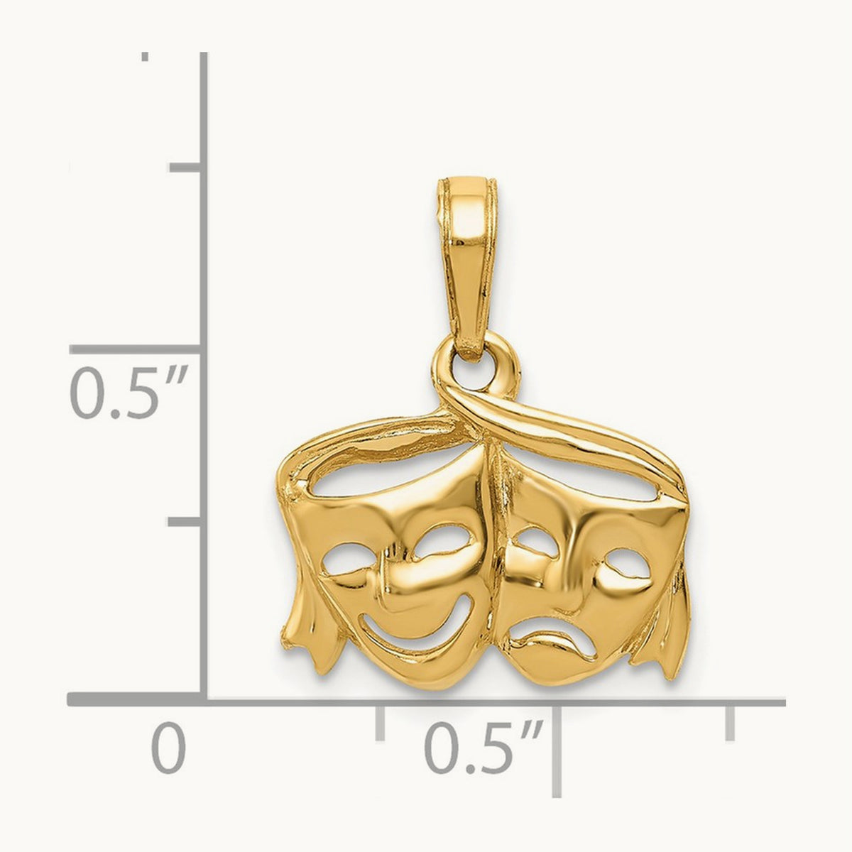 Polished Open-Backed Comedy/Tragedy Pendant — photo set