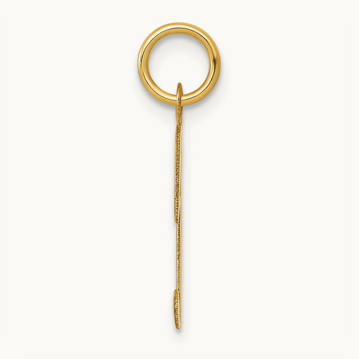 Medium Fancy Script Initial Charm — 14K Yellow Gold, J