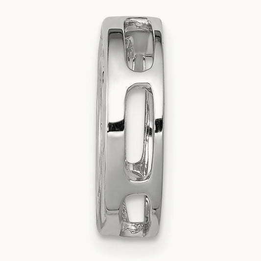 1/2ct. Diamond Channel Set Circle Chain Slide, 14K White Gold