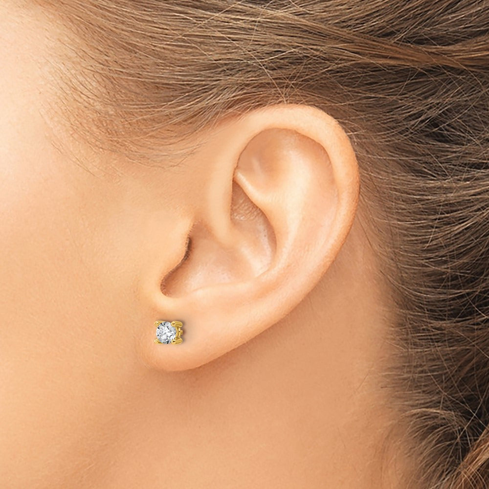 Round Heavyweight Stud Earrings, 0.10-7.00 ct tw Lab-Grown Diamond — 5/8 ct, 14K Yellow Gold