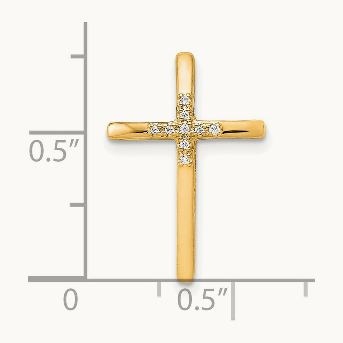 Diamond Cross Chain Slide — 14K Yellow Gold