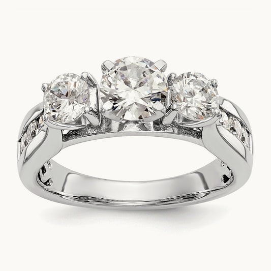 Peg Set 3-Stone Semi-Mount Engagement Ring, 0.25 ct tw