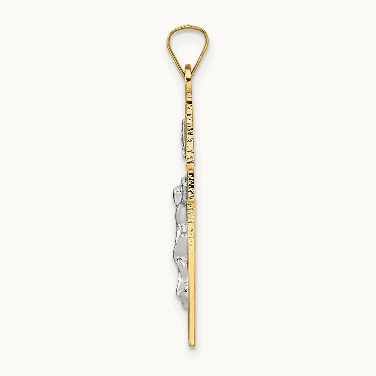 Polished Solid INRI Crucifix Pendant — 32mm