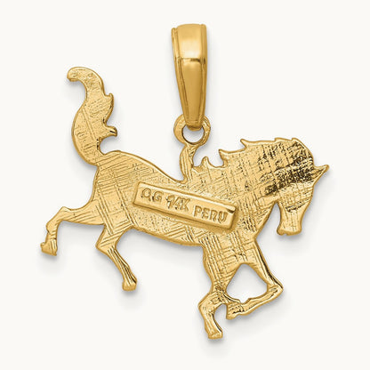 Horse Pendant, 14K