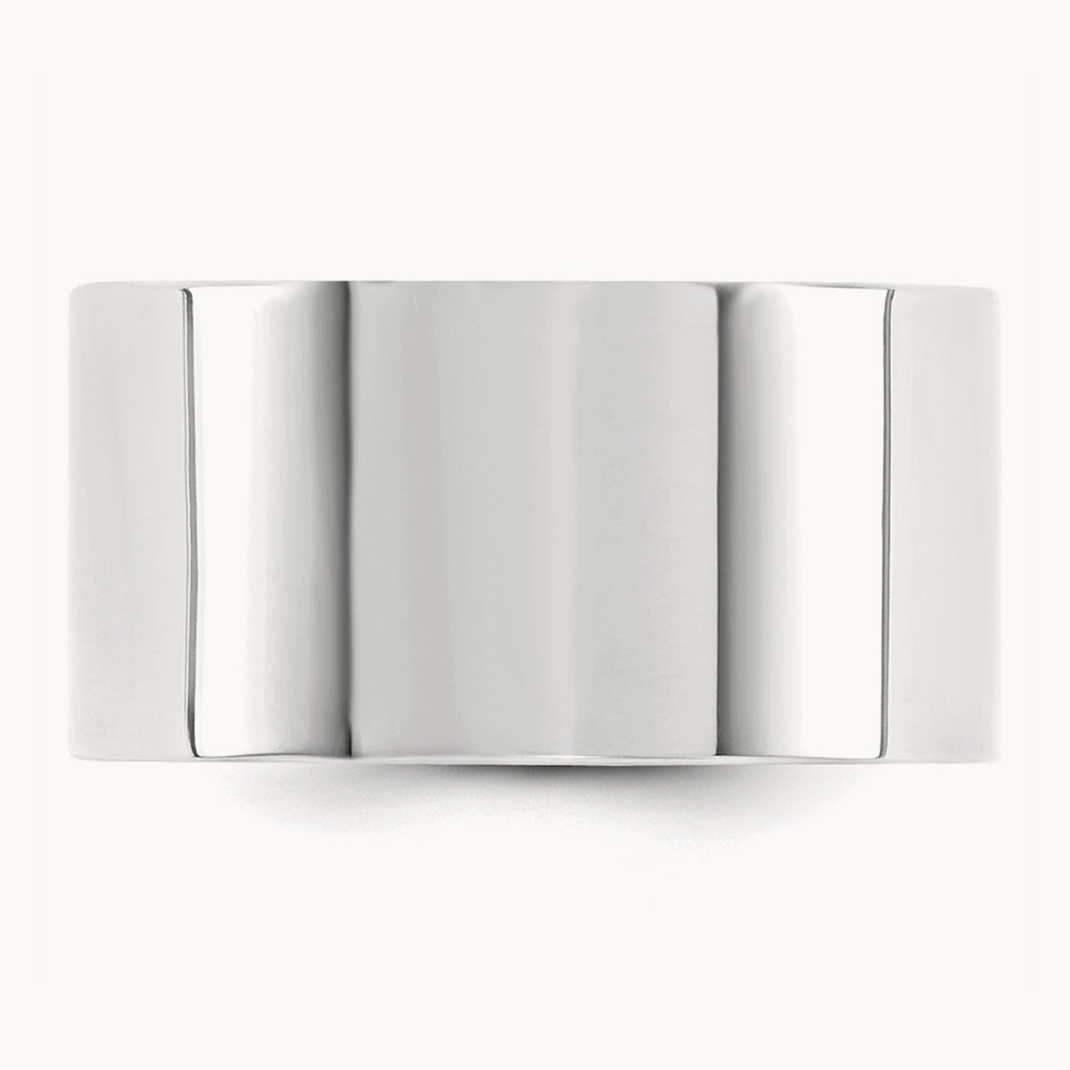 Standard Flat Comfort Fit Band, 12mm, 10K White Gold