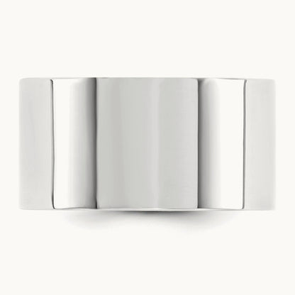 Standard Flat Comfort Fit Band, 12mm, 10K White Gold