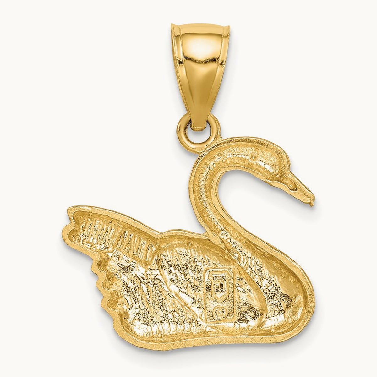 Diamond-cut Swan Pendant, 14K