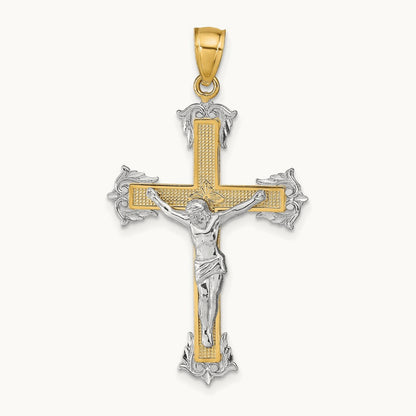 Crucifix Pendant, 14K Two-tone
