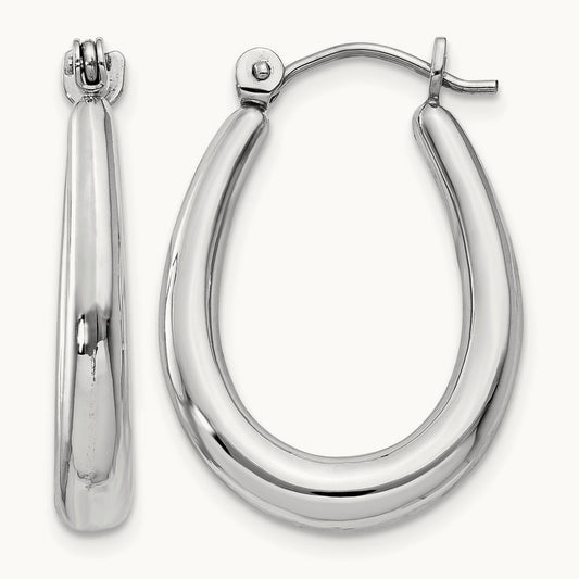 Polished Hoop Earrings, 14K White Gold